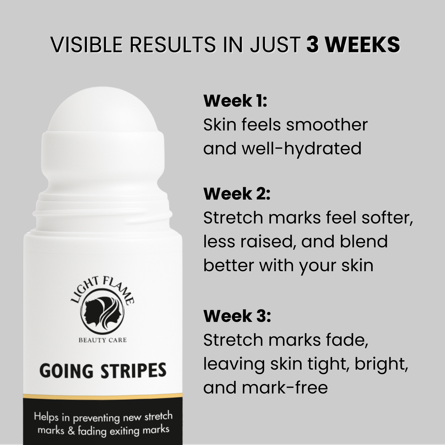 Going Stripes – 3-Week Intense Stretch Mark Eraser | Light Flame Beauty Care