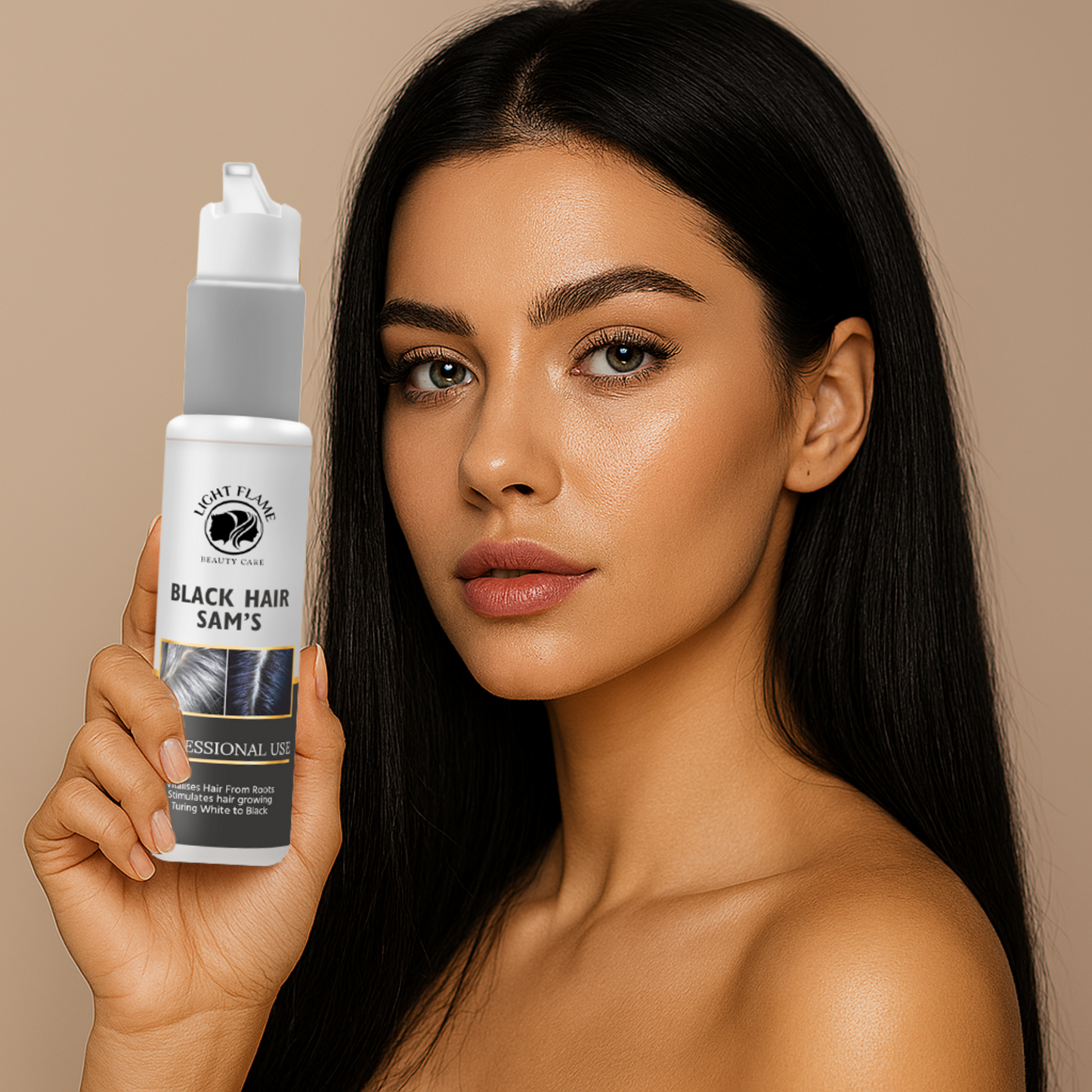 Black Hair Sam’s – Reverse Grey Hair in 90 Days | Natural Hair Darkening Solution by Light Flame Beauty Care