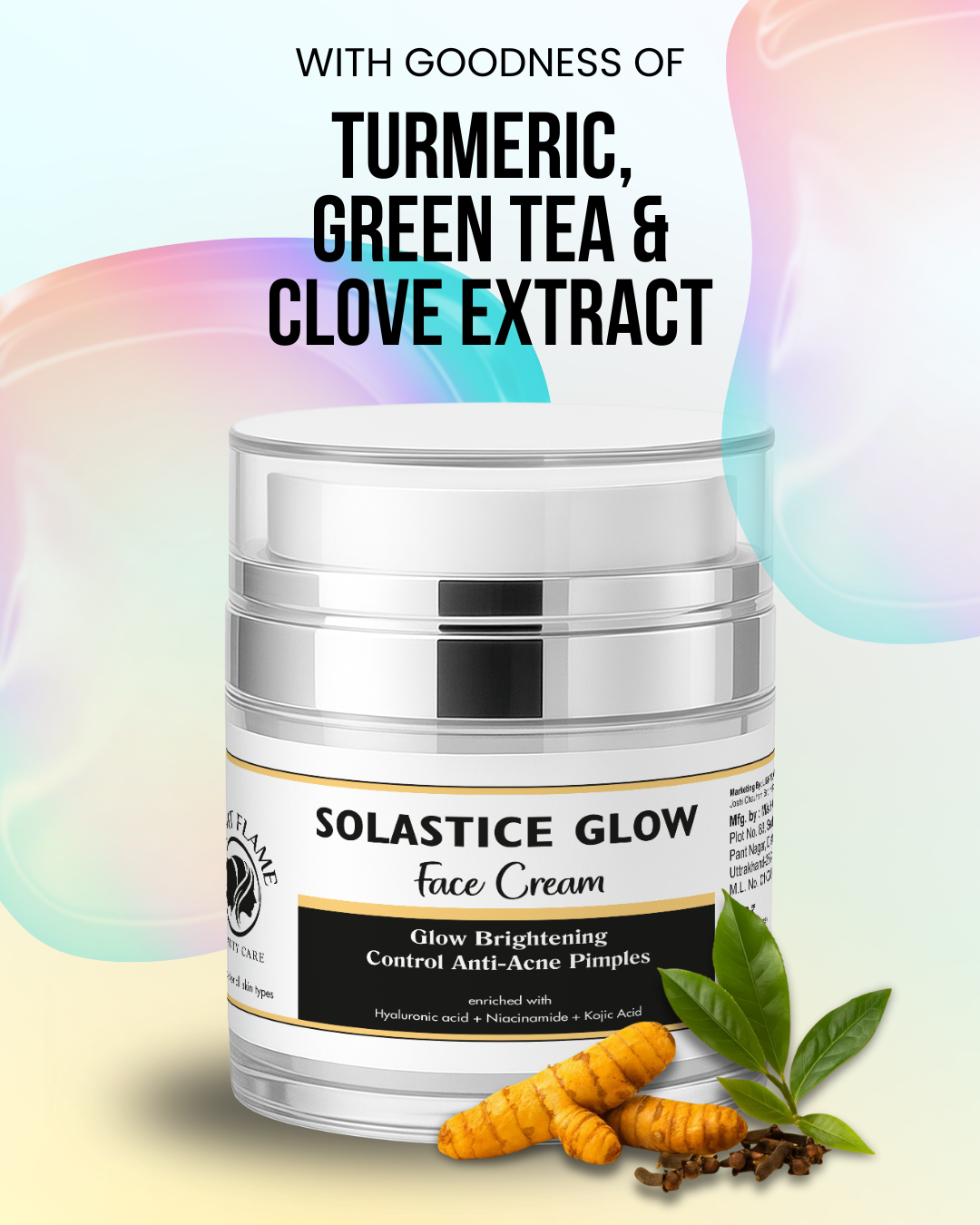Solastice Glow Face Cream – Glow Brightening & Anti-Acne Moisturizer | Light Flame Beauty Care