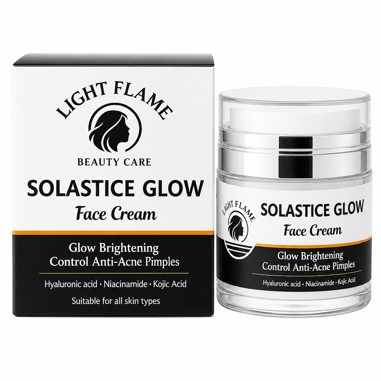 Solastice Glow Face Cream – Glow Brightening & Anti-Acne Moisturizer | Light Flame Beauty Care