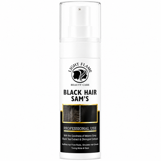 Black Hair Sam’s – Reverse Grey Hair in 90 Days | Natural Hair Darkening Solution by Light Flame Beauty Care