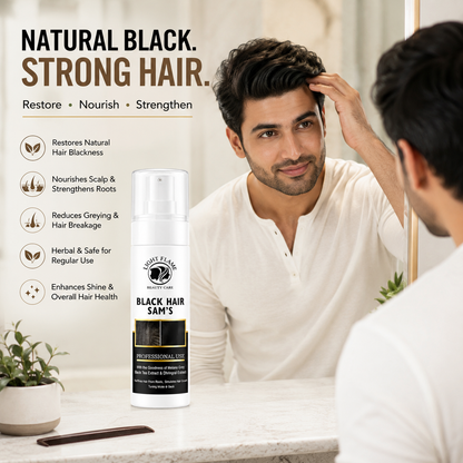 Black Hair Sam’s – Reverse Grey Hair in 90 Days | Natural Hair Darkening Solution by Light Flame Beauty Care