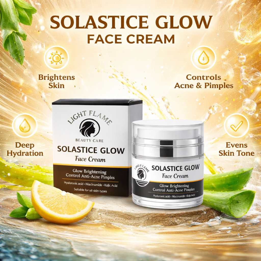 Solastice Glow Face Cream – Glow Brightening & Anti-Acne Moisturizer | Light Flame Beauty Care