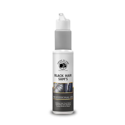 Black Hair Sam’s – Reverse Grey Hair in 90 Days | Natural Hair Darkening Solution by Light Flame Beauty Care